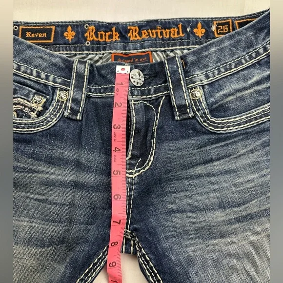Rock Revival Women's Blue Raven skinny Jeans size 26 - Picture 6 of 7